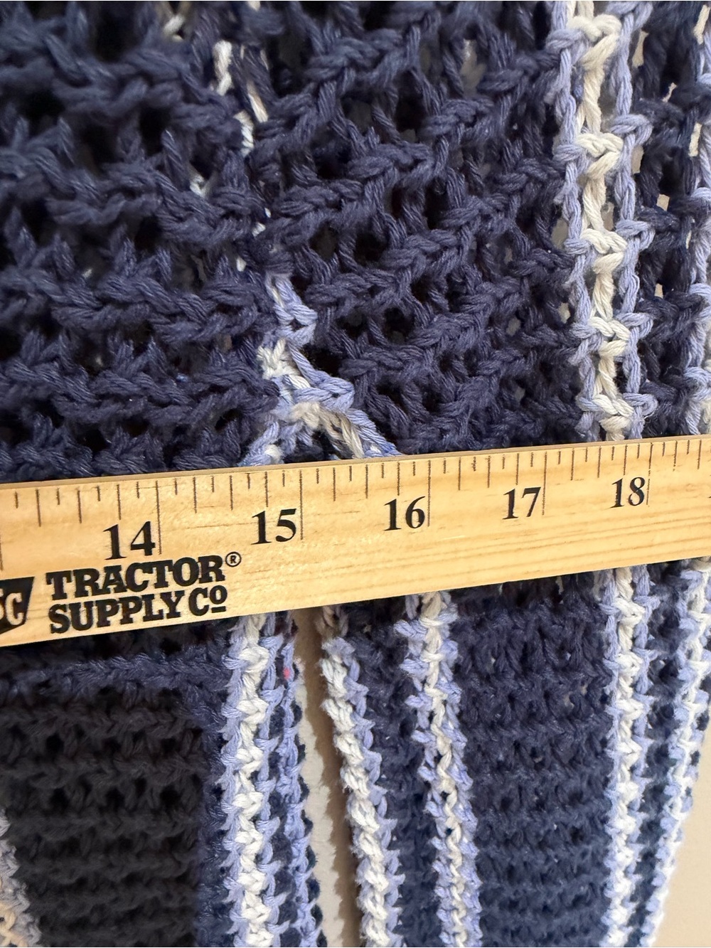 Free People Beach Dayton pullover sweater blue white striped crotchet size XS - Picture 10 of 11